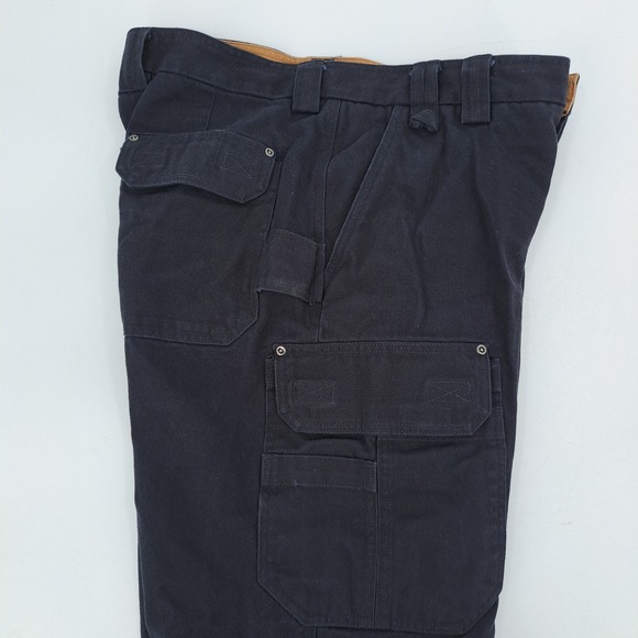 Duluth Trading Co Fire Hose Cargo Pants Mens 36x30 Cotton Navy Blue Relaxed Fit - Picture 8 of 11